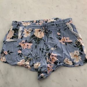 Soft Floral Print Shorts